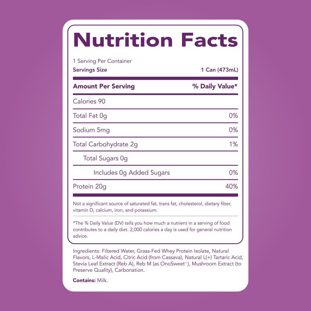 Clear Protein Soda: Classic Grape (16 Oz. | 12 Pack)